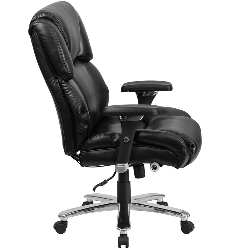 24/7 Intensive Use Big & Tall 400 lb. Rated Black Executive Lumbar Office Chair. Picture 2