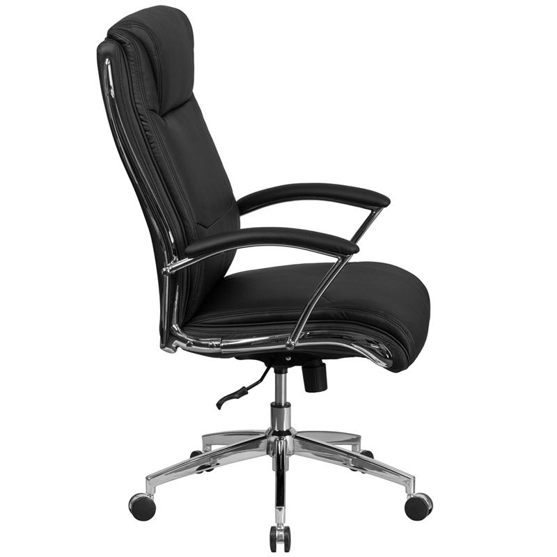 High Back Black Smooth Upholstered Executive Swivel Office Chair. Picture 2