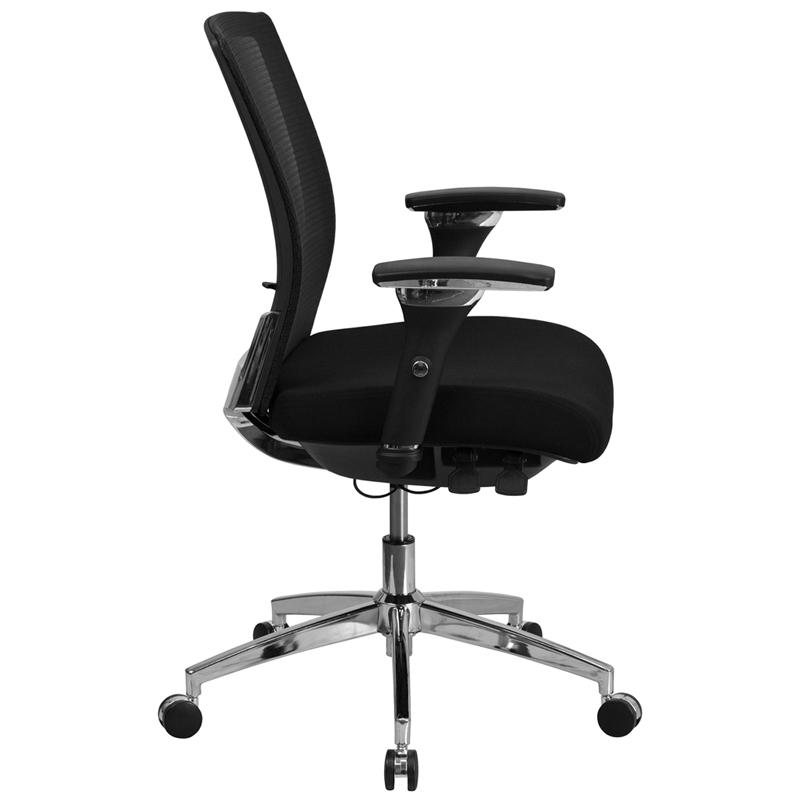 300 lb. Rated Black Mesh Multifunction Office Chair with Seat Slider. Picture 2