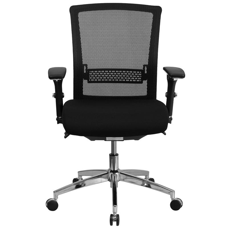 300 lb. Rated Black Mesh Multifunction Office Chair with Seat Slider. Picture 4